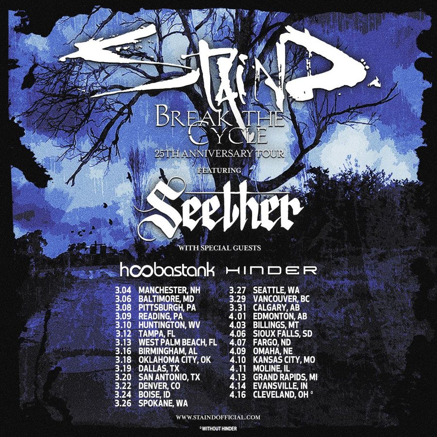 Staind Add 2027 North American Leg to Break the Cycle 25th Anniversary Tour