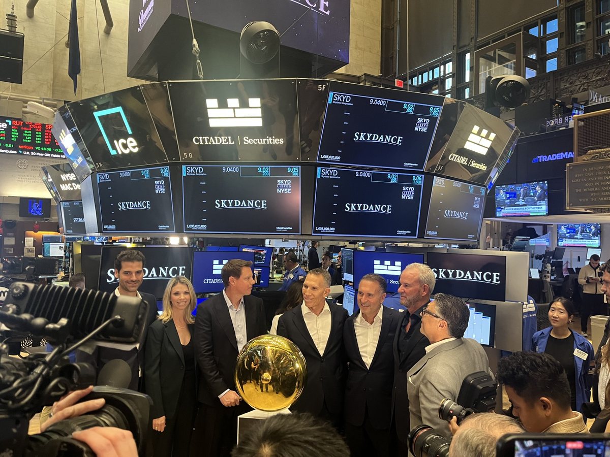 Skydance Shares Rebound After David Ellison Rings NYSE Opening Bell