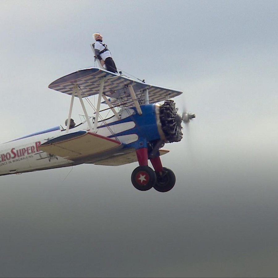 A 97-year-old just broke her own wing-walking record